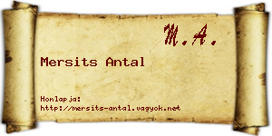 Mersits Antal névjegykártya